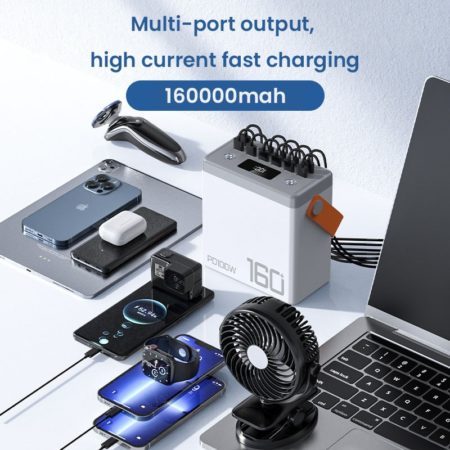 power bank 160000mAh fast charging power station laptop mobile triple Type C USB PD100W