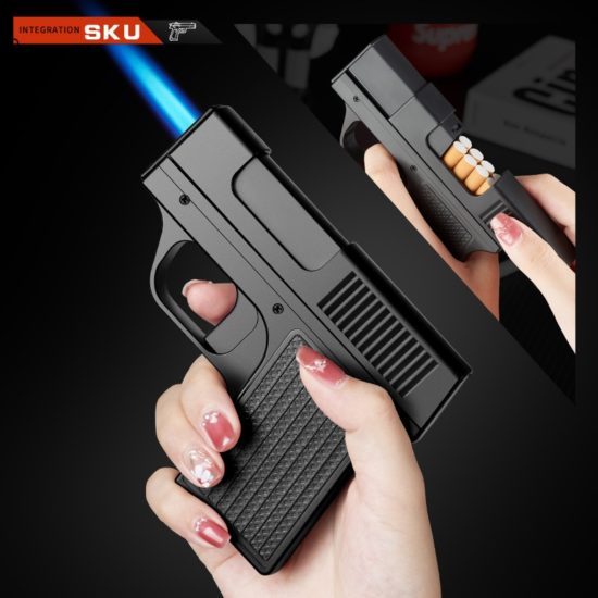 Turbo Lighter Gas Welding Gun With Cigarette Box 10PCS Windproof Cigarette Lighter Camping Lighter