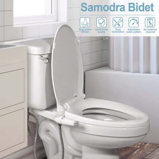 Ultra-Slim Toilet Seat Attachment Dual Nozzle Bidet Adjustable Water Pressure Non-Electric Sprayer - Image 2