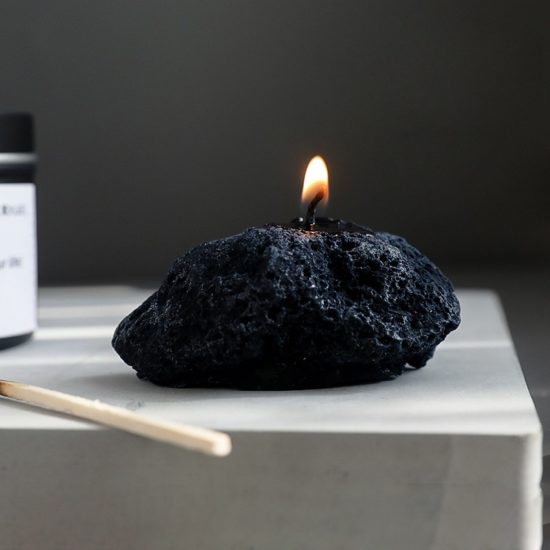 Black Geometry Candles Mini Stone Shape Scented Fragrance Candle Gift Nordic Style Home Decor