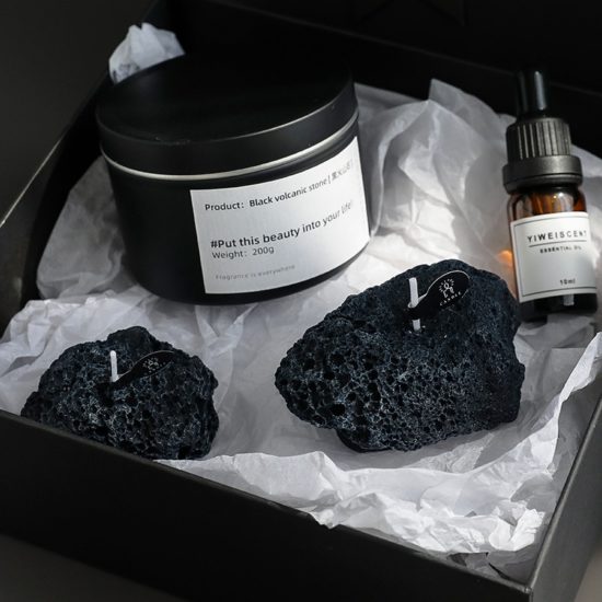 Black Geometry Candles Mini Stone Shape Scented Fragrance Candle Gift Nordic Style Home Decor - Image 2