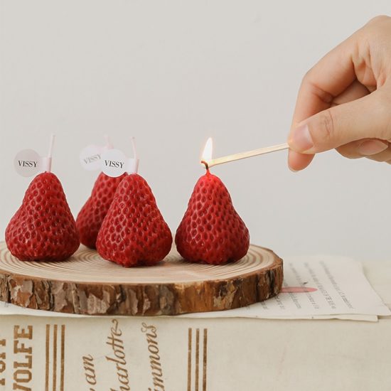 Scented Candle Peach Strawberry Lemon Fruit Scented Souvenir Home Decoration Soy Candles - Image 3