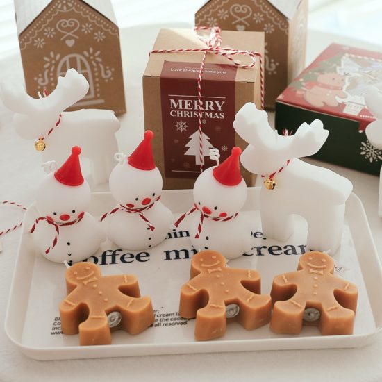 Gingerbread Man Christmas Scented Candle 1PC Aromatherapy Creative Festive Atmosphere Decoration - Image 3