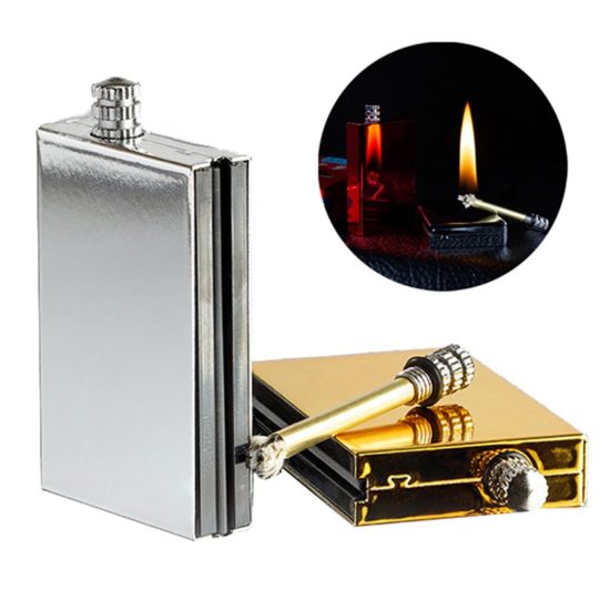 Permanent Lighter Without Gas  Waterproof Matches Stainless Steel Shell Accessories Household Square Shape Lighter (Without Gas) - Image 2