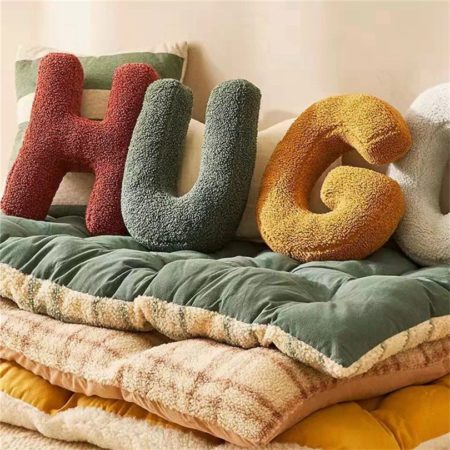 English Letter Pillow Combination Decoration Doll Soft Creative Chair Cushion for Girls Kids Gift