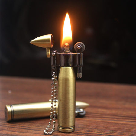 Bullet Lighter Metal Keychain Lighters Wheel Smoking Accessories Gift
