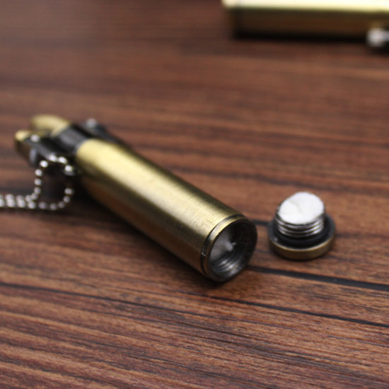 Bullet Lighter Metal Keychain Lighters Wheel Smoking Accessories Gift - Image 3