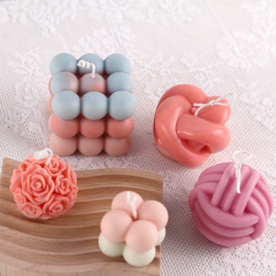 Bubble Cube Candles Silicone Mold 3D Aromatherapy Plaster Candle Hand-made Non-stick Baking Chocolate Dessert Cake Mould Tool - Image 2