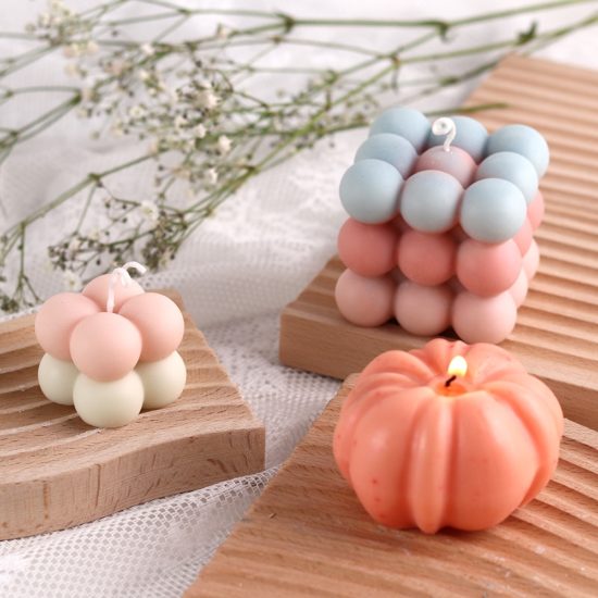 Bubble Cube Candles Silicone Mold 3D Aromatherapy Plaster Candle Hand-made Non-stick Baking Chocolate Dessert Cake Mould Tool - Image 3