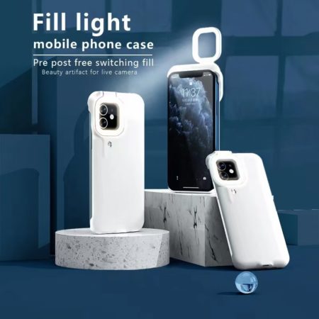 Phone Case Ring Light LED Selfie for iPhone Shockproof Back Cover