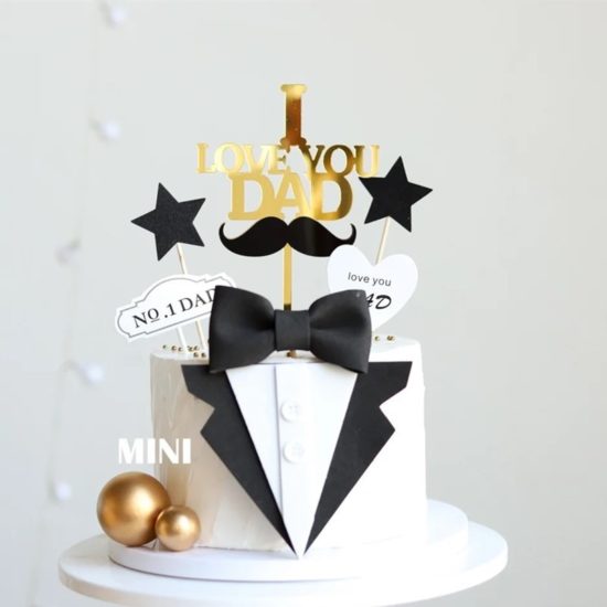 Eva Suit Bow Tie Suit Happy Fathers Day Cake Topper Decoration Cake Party Favors - Image 2