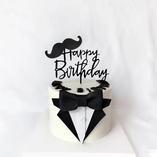 Eva Suit Bow Tie Suit Happy Fathers Day Cake Topper Decoration Cake Party Favors - Image 3
