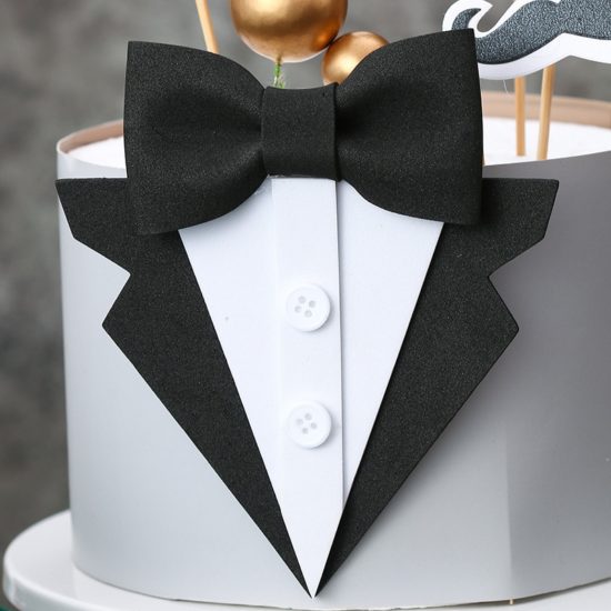 Eva Suit Bow Tie Suit Happy Fathers Day Cake Topper Decoration Cake Party Favors