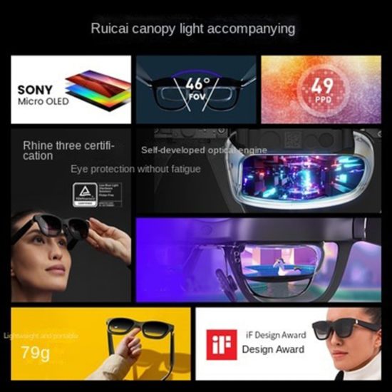 ⁦Air Smart AR Glasses Portable 130-Inches Space Giant Screen 4K+ Display Viewing Mobile Computer 3D Private Cinema⁩ - الصورة ⁦3⁩