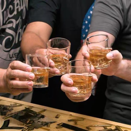 Glass with Bullet Rum Bar Crystal Cup Studded Warhead Shot Mug Gift - Image 3
