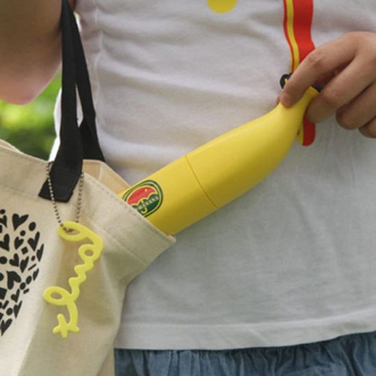 Windproof Umbrella Anti-UV Rain Sun with Folding Banana Shape Box Children Kids - Image 2