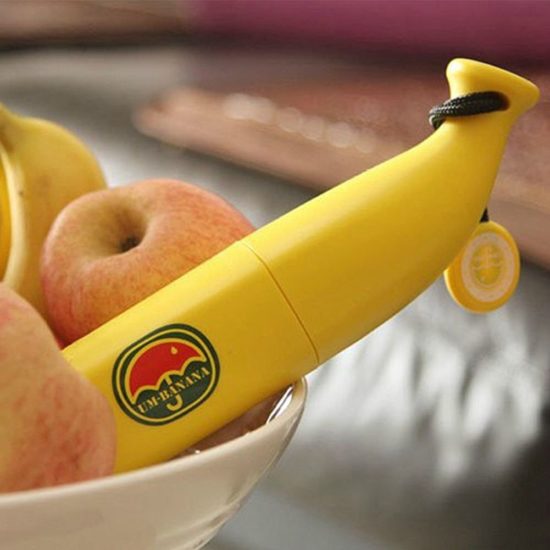 Windproof Umbrella Anti-UV Rain Sun with Folding Banana Shape Box Children Kids - Image 3