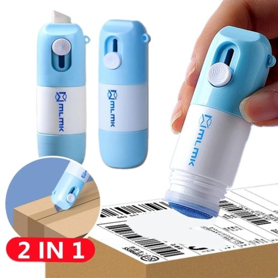 Thermal Paper Correction Fluid with Knife Parcel Box Opener Home Office Identity Information Eraser