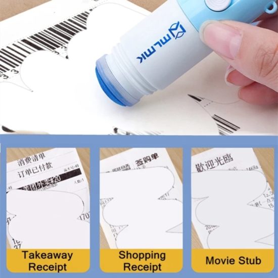 Thermal Paper Correction Fluid with Knife Parcel Box Opener Home Office Identity Information Eraser - Image 3