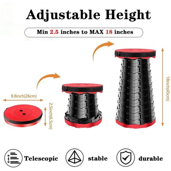 Portable Folding Travel Camping Chair,  Fishing Chair for Outdoor Telescopic Stool Seat - Image 2