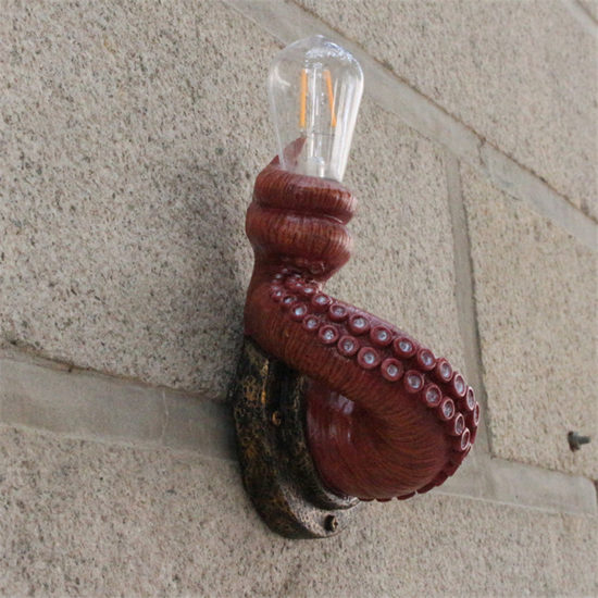 Vintage Wall Sconce Light Octopus Tentacle Shape Realistic Resin Nordic Style Creative Animal LED - Image 2