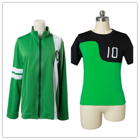 Anime Cosplay Ben Tennyson 10 Custom Print Cotton T Shirt Zip Up Jacket Coat 6-12T