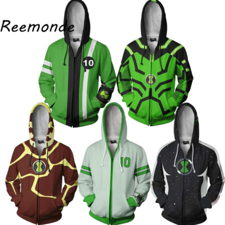 Anime Ben10 Cosplay Hoodies Sweatshirts Alien Force Benjamin Gwen Jackets Coat Men Woman
