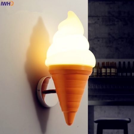 Ice Cream Wall Lamp LED Light  Anime Children Room Bar Sconce Fixtures Arandelas Lampara Pared