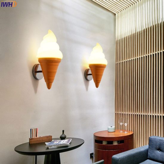 Ice Cream Wall Lamp LED Light  Anime Children Room Bar Sconce Fixtures Arandelas Lampara Pared - Image 2