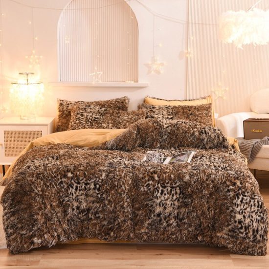Cover Set Bed Comforter Blanket Pillowcases Coral Fleece Warm Princess Bedding Set Mink Velvet Quilt/Duvet - Image 3