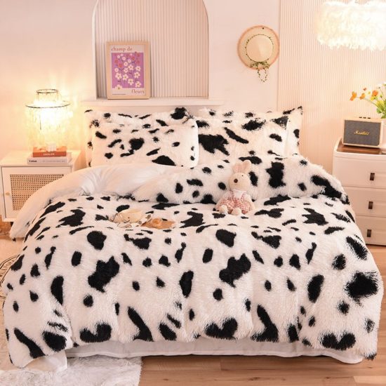 Cover Set Bed Comforter Blanket Pillowcases Coral Fleece Warm Princess Bedding Set Mink Velvet Quilt/Duvet - Image 2