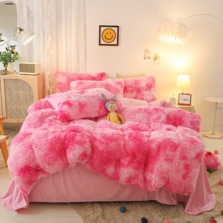 Cover Set Bed Comforter Blanket Pillowcases Coral Fleece Warm Princess Bedding Set Mink Velvet Quilt/Duvet