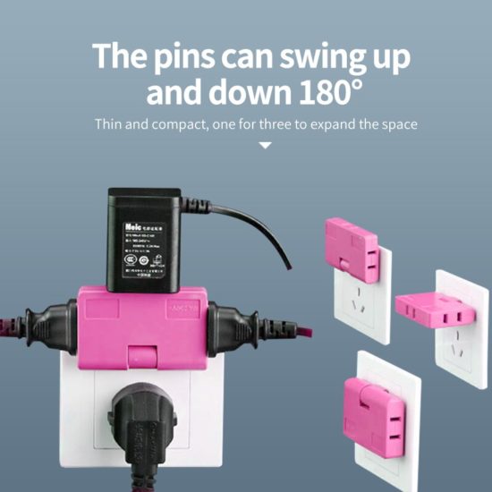 Extension Plug Electrical Adapter Mini 1in3 Travel Convenient 180° Rotating New Adapter Charging Converter - Image 2