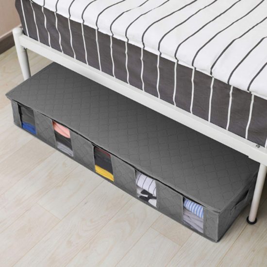 Under Bed Clothes Storage Bag Container Clothes Organizer Foldable 5-Sections And Visible Clear Window Dustproof Storage - Image 2