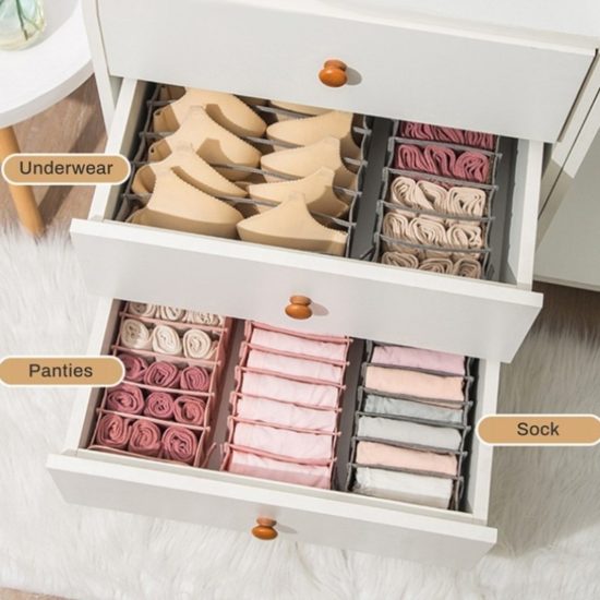 organizer box Foldablehome separated underwear storage box grids bra organizer Detachable Sorting Box For organizer - Image 2