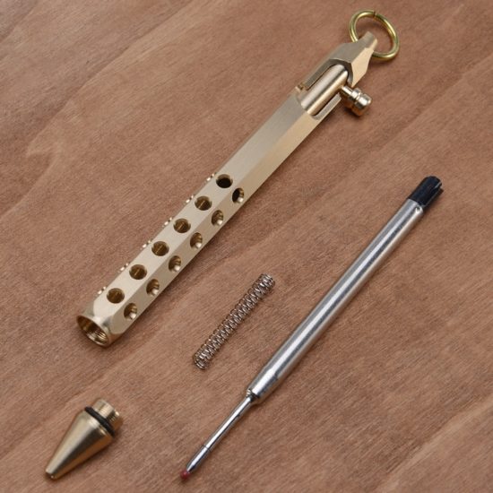 Solid Brass Pen Hexagonal Gel Ink Bolt Action Writing Tool School Office Supplies Strong Break Glass - Image 2