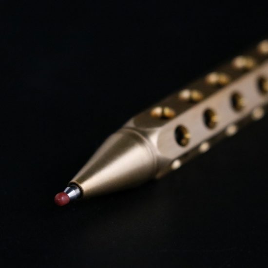 Solid Brass Pen Hexagonal Gel Ink Bolt Action Writing Tool School Office Supplies Strong Break Glass - Image 3