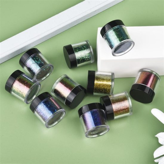 ⁦Mirror Powder Chameleons Epoxy Glitter Magic Pigment Pearlescent Discolored Resin Colorant Jewelry Dye Tools⁩ - الصورة ⁦3⁩