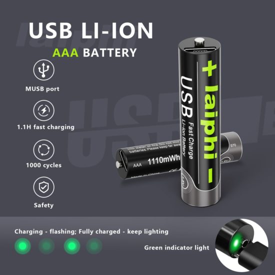 Rechargeable USB Battery AA 1.5V Li-ion 3000mWh 1.5V AA Lithium ,Wireless mouse aa battery - Image 2