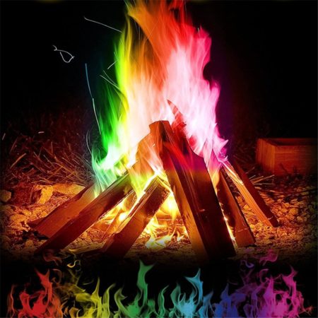 Fire Magic Tricks Coloured Flames Mystical Bonfire Sachets Fireplace Professional Pyrotechnics Camping Hiking Tools