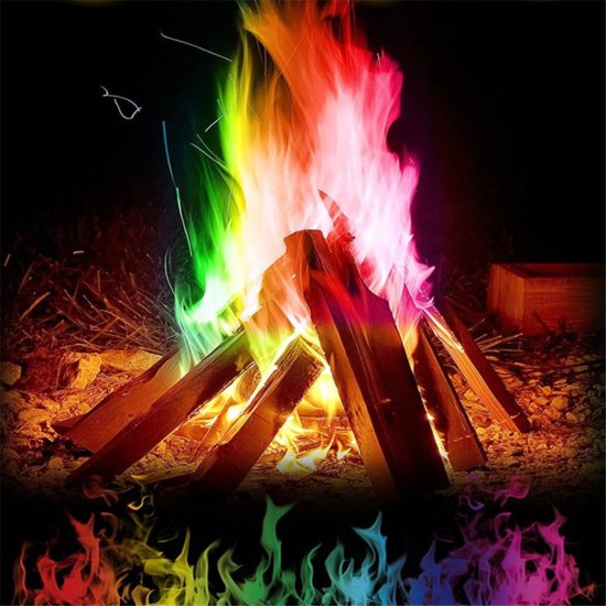 Fire Magic Tricks Coloured Flames Mystical Bonfire Sachets Fireplace Professional Pyrotechnics Camping Hiking Tools