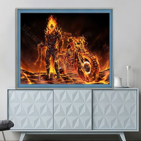 Ghost Rider Movies Diamond Embroidery Round Square Drill Diamond 5D Diy Diamond Painting Marvel Classic Sci-Fi - Image 3