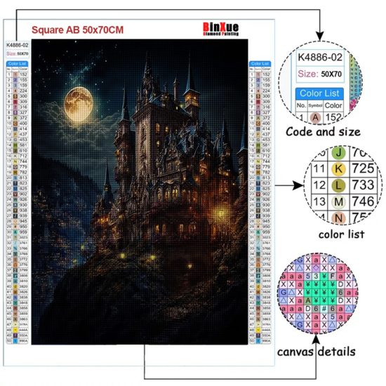 Castle From painting Diamond Candle Handmade DIY Home Decor Gift - Image 3