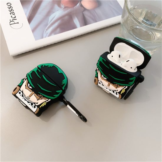 One Piece Zoro Silicone Earphone Case For Airpods Cover Protective For Airpod With Hook - Image 2