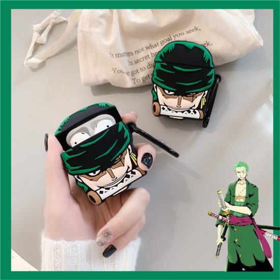 One Piece Zoro Silicone Earphone Case For Airpods Cover Protective For Airpod With Hook