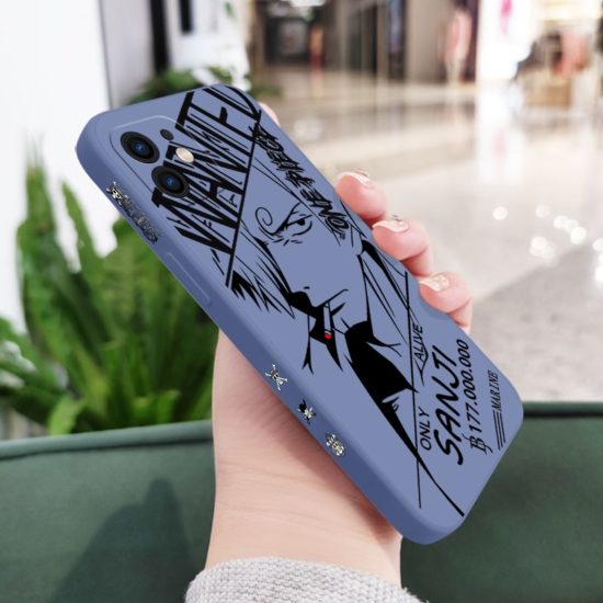 ⁦One Piece Luffy Zoro Sanji Phone Case For iPhone Liquid Silicone Cover⁩ - الصورة ⁦3⁩