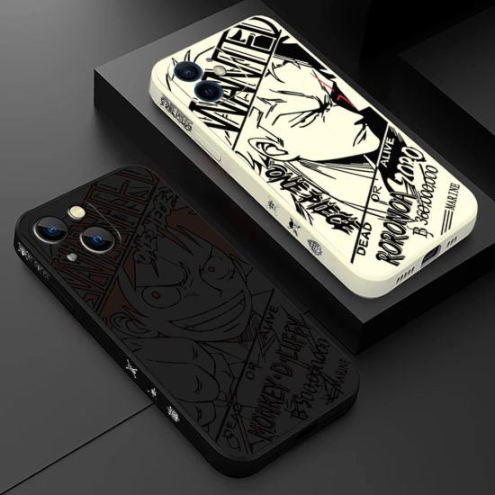 One Piece Luffy Zoro Sanji Phone Case For iPhone Liquid Silicone Cover