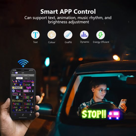 LED Signs Matrix For Car Bluetooth App Control To Send Message For Car Behind You USB - Image 3