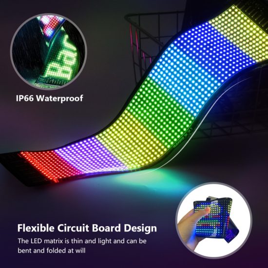 LED Signs Matrix For Car Bluetooth App Control To Send Message For Car Behind You USB - Image 2