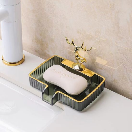 Soap Box From Luxury Ceramic Deer Nordic Shape Slippery Water Technology For Storage Plate Bathroom Supplies - Image 3